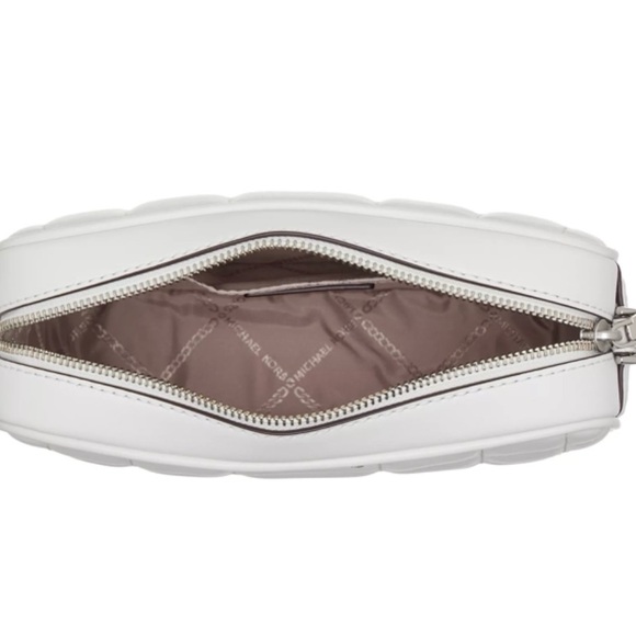 MICHAEL MICHAEL KORS Jet Set Optic White Leather Camera Crossbody Bag NWT - Picture 5 of 15
